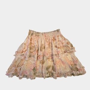 Show Me Your Mumu Shae Skirt Hydrangea Blooms Floral Mini Skirt L Coquette